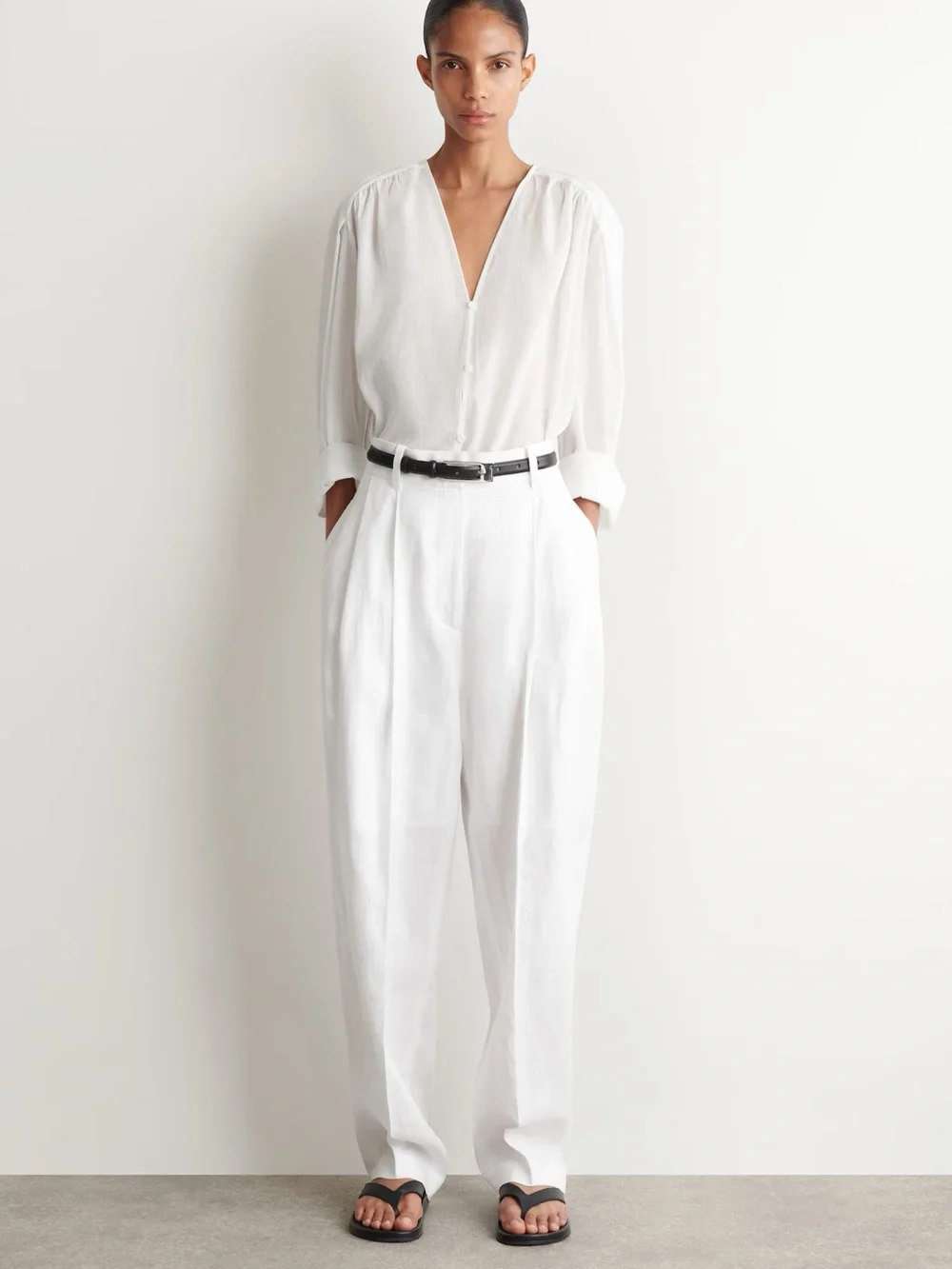 NWT (size 2) COS TAILORED LINEN BARREL-LEG PANTS